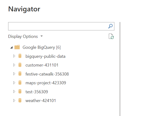 Navigate to BiQuery dataset