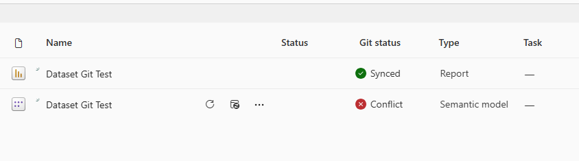 Git status Conflict in Power BI